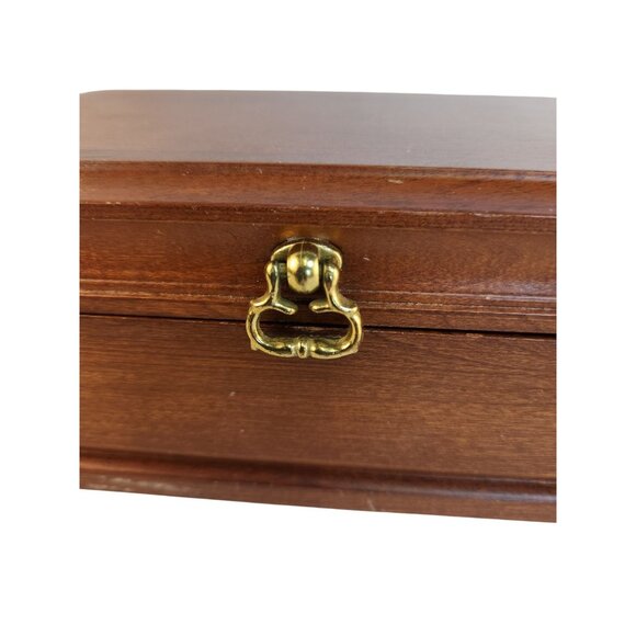 Thill’s Jewel Box Wooden Jewelry Organizer Vintage Brown W/ Pink Lining Storage - Picture 16 of 16